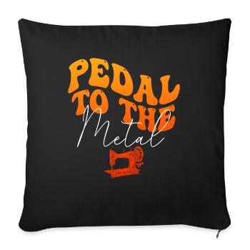Pedal zur Metallnähmaschine - Sofakissenbezug 45 x 45 cm - Schwarz - Vorne