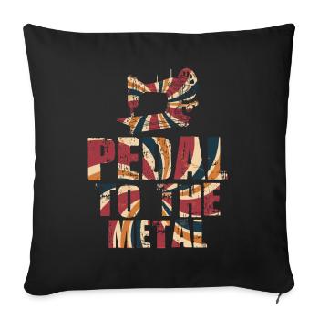 Pedal zur Metallnähmaschine - Sofakissenbezug 45 x 45 cm - Schwarz - Vorne
