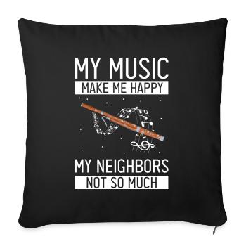 Bassoon Wind Instrument Design for Bassoonist - Sofa pillowcase 17,3'' x 17,3'' (45 x 45 cm) - black - Front