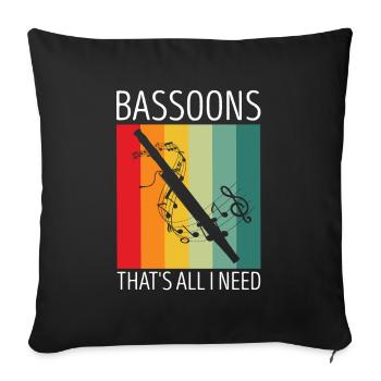 Fagott Orchesta Design für Fagottisten - Sofakissenbezug 45 x 45 cm - Schwarz - Vorne
