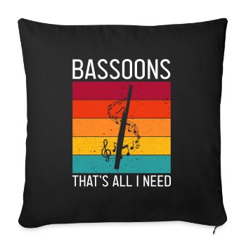 Bassoonist for bassoon orchestra and bassoonist - Sofa pillowcase 17,3'' x 17,3'' (45 x 45 cm) - black - Front