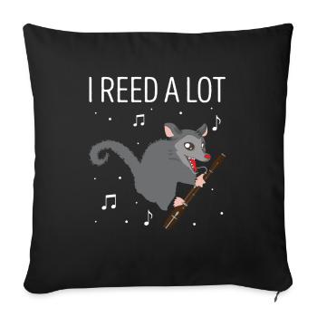 Woodwind instrument and bassoon wind instrument - Sofa pillowcase 17,3'' x 17,3'' (45 x 45 cm) - black - Front
