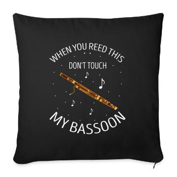Bassoon Wind Instrument Design for Bassoonist - Sofa pillowcase 17,3'' x 17,3'' (45 x 45 cm) - black - Front