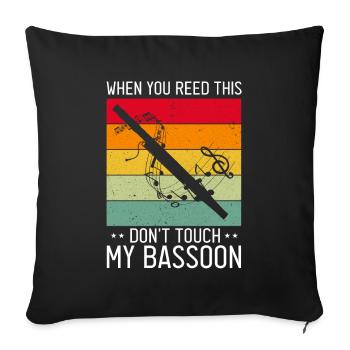 Fagottrohr für Fagottist und Fagottorchester - Sofakissenbezug 45 x 45 cm - Schwarz - Vorne