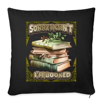 Books, funny saying for bookworm bookworm bookworm - Sofa pillowcase 17,3'' x 17,3'' (45 x 45 cm) - black - Front