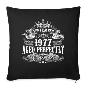 September 1977 anniversary 1977 September - Sofa pillowcase 17,3'' x 17,3'' (45 x 45 cm) - black - Front