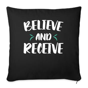 Croire et recevoir la foi chrétienne en Dieu - Housse de coussin décorative 45 x 45 cm - noir - Devant