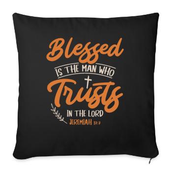 is the man who is counting on the Lord Jesus - Sofa pillowcase 17,3'' x 17,3'' (45 x 45 cm) - black - Front