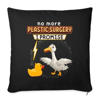 Canard comique, canard en caoutchouc, drôle de dicton - Housse de coussin décorative 45 x 45 cm - noir - Devant