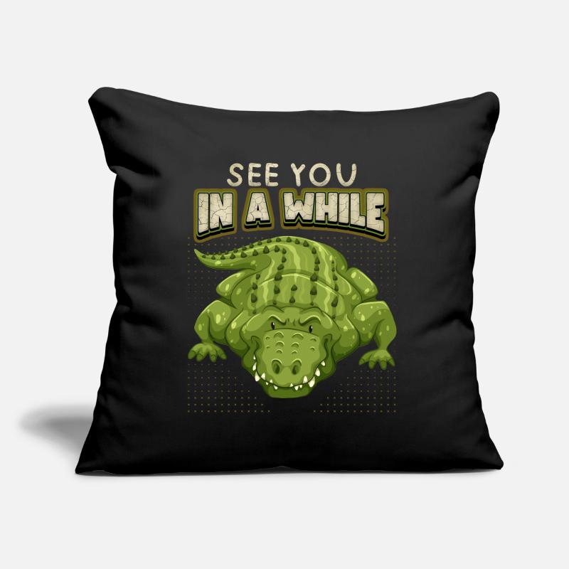 Krokodil Spruch, See-You-In-A-While, Comic, Pun Sofakissenbezug 45 x 45 cm