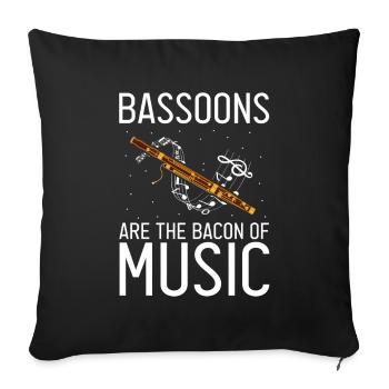 Bassoon Wind Instrument Design for Bassoonist - Sofa pillowcase 17,3'' x 17,3'' (45 x 45 cm) - black - Front