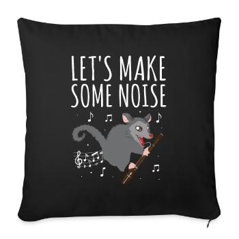 Woodwind instrument and bassoon wind instrument - Sofa pillowcase 17,3'' x 17,3'' (45 x 45 cm) - black - Front