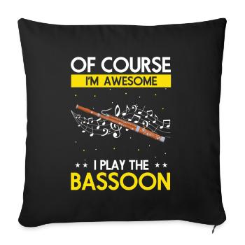Fagott Orchesta Design für Fagottisten - Sofakissenbezug 45 x 45 cm - Schwarz - Vorne