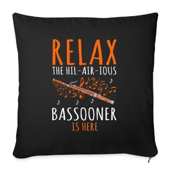 Fagott Orchesta Design für Fagottisten - Sofakissenbezug 45 x 45 cm - Schwarz - Vorne
