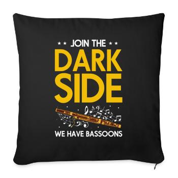Bassoon Wind Instrument Design for Bassoonist - Sofa pillowcase 17,3'' x 17,3'' (45 x 45 cm) - black - Front