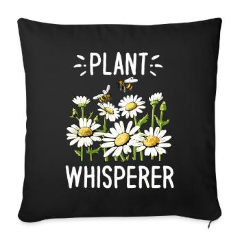 Plant Whisperer - Sofa pillowcase 17,3'' x 17,3'' (45 x 45 cm) - black - Front
