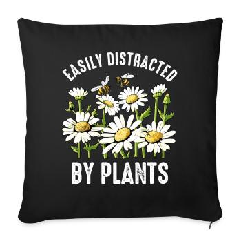 Easiliy Distracted By Marguerites - Sofa pillowcase 17,3'' x 17,3'' (45 x 45 cm) - black - Front