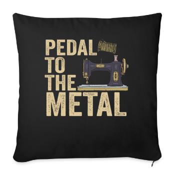 Pedal zur Metallnähmaschine - Sofakissenbezug 45 x 45 cm - Schwarz - Vorne
