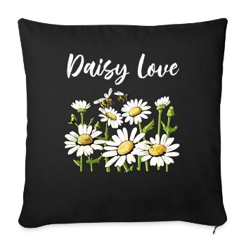 Daisy Love - Sofa pillowcase 17,3'' x 17,3'' (45 x 45 cm) - black - Front