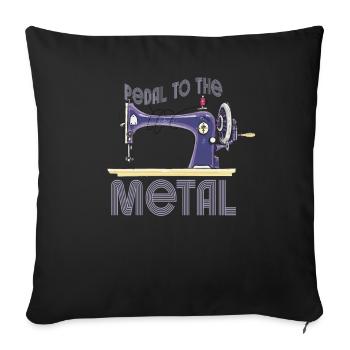 Pedal To The Metal Sewing Machine - Sofa pillowcase 17,3'' x 17,3'' (45 x 45 cm) - black - Front