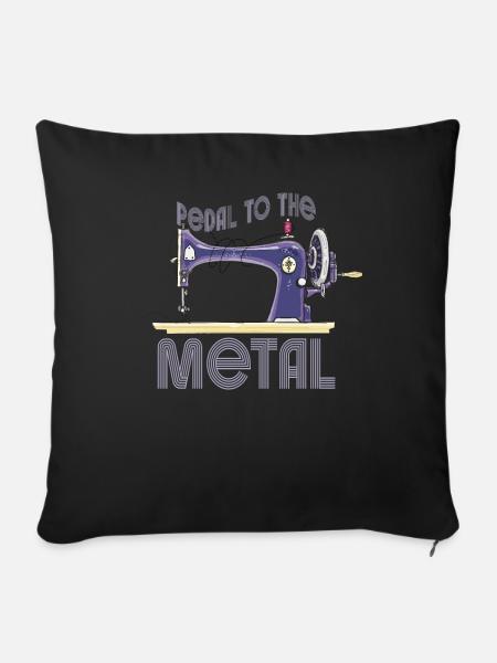 Pedal zur Metallnähmaschine - Sofakissenbezug 45 x 45 cm - Schwarz
