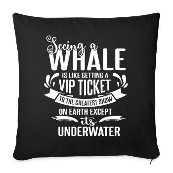 Conception de bélugas pour mammifères marins et orques - Housse de coussin décorative 45 x 45 cm - noir - Devant
