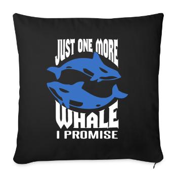 Marine mammals for orca watching and humpback whale - Sofa pillowcase 17,3'' x 17,3'' (45 x 45 cm) - black - Front