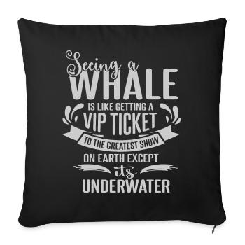 Marine mammals for orca watching and humpback whale - Sofa pillowcase 17,3'' x 17,3'' (45 x 45 cm) - black - Front