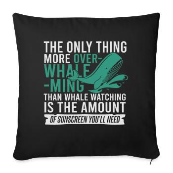 Whale watching design for whales - Sofa pillowcase 17,3'' x 17,3'' (45 x 45 cm) - black - Front