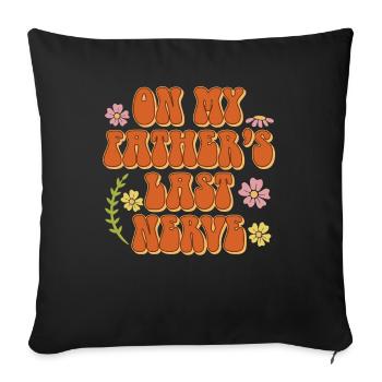 Sur la dernière fleur hippie nerveuse de mon père - Housse de coussin décorative 45 x 45 cm - noir - Devant
