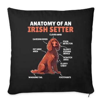 Dog Explanation Anatomy of an Irish Setter - Sofa pillowcase 17,3'' x 17,3'' (45 x 45 cm) - black - Front