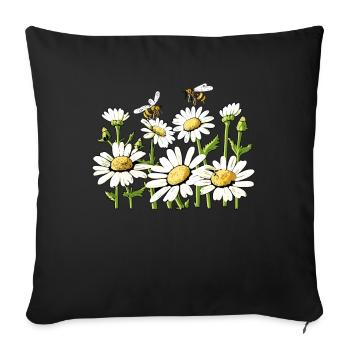 Marguerites Daisy Summer Daisies Flower Garden - Sofa pillowcase 17,3'' x 17,3'' (45 x 45 cm) - black - Front