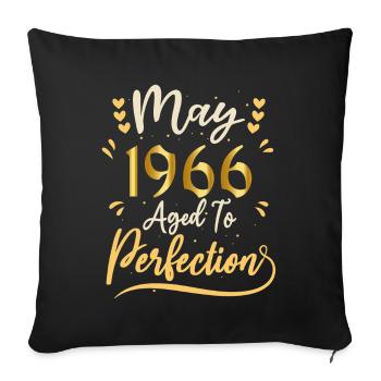 May 1966 May birthday May 1966 - Sofa pillowcase 17,3'' x 17,3'' (45 x 45 cm) - black - Front