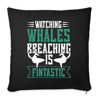 Conception d’un béluga pour les mammifères marins et les orques - Housse de coussin décorative 45 x 45 cm - noir - Devant