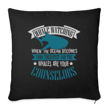 Conception de bélugas pour mammifères marins et orques - Housse de coussin décorative 45 x 45 cm - noir - Devant