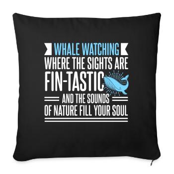 Whale design for whales and blue whales or beluga whales - Sofa pillowcase 17,3'' x 17,3'' (45 x 45 cm) - black - Front