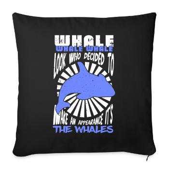 Conception de bélugas pour mammifères marins et orques - Housse de coussin décorative 45 x 45 cm - noir - Devant