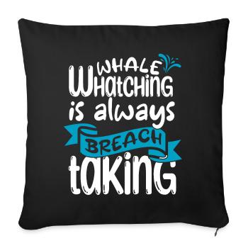 Whale Quote for Blue Whale and Beluga Whale - Sofa pillowcase 17,3'' x 17,3'' (45 x 45 cm) - black - Front