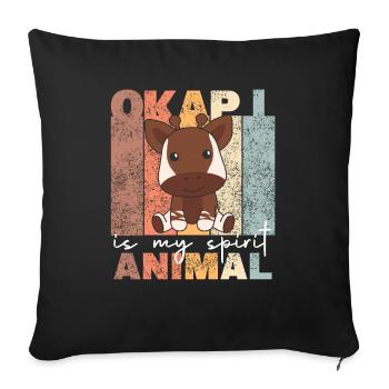 Okapi is my spirit animal - sweet Okapi - Sofa pillowcase 17,3'' x 17,3'' (45 x 45 cm) - black - Front