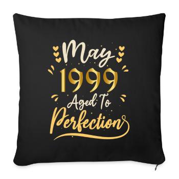 Mai 1999 Mai anniversaire May 1999 - Housse de coussin décorative 45 x 45 cm - noir - Devant