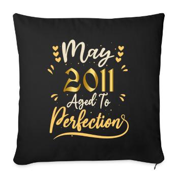 Mai 2011 Mai anniversaire May 2011 - Housse de coussin décorative 45 x 45 cm - noir - Devant