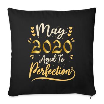 Mai 2020 Mai-Jubiläum Mai 2020 - Sofakissenbezug 45 x 45 cm - Schwarz - Vorne