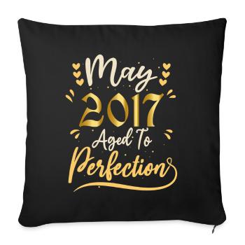 May 2017 May anniversary May 2017 - Sofa pillowcase 17,3'' x 17,3'' (45 x 45 cm) - black - Front