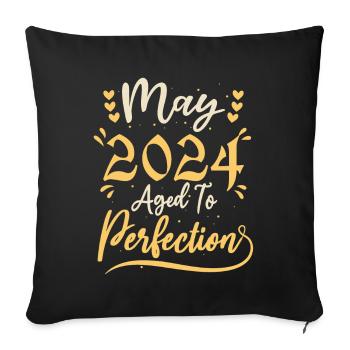 May 2024 May anniversary May 2024 - Sofa pillowcase 17,3'' x 17,3'' (45 x 45 cm) - black - Front