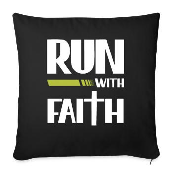 Courir avec Faith Christian Runner Faith - Housse de coussin décorative 45 x 45 cm - noir - Devant
