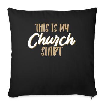 This is my church Christian faith in God - Sofa pillowcase 17,3'' x 17,3'' (45 x 45 cm) - black - Front
