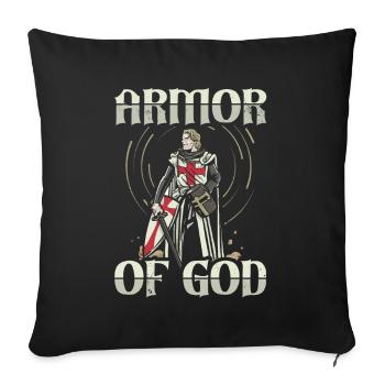 Armor of God Templar Knight Christian Faith - Sofa pillowcase 17,3'' x 17,3'' (45 x 45 cm) - black - Front