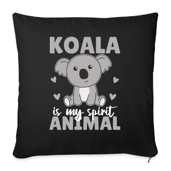 Koala est mon animal spirituel - koala mignon - Housse de coussin décorative 45 x 45 cm - noir - Devant