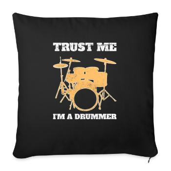 Croyez-moi, je suis un batteur Schlagzeuger - Housse de coussin décorative 45 x 45 cm - noir - Devant