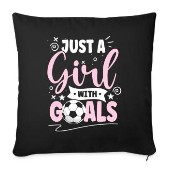 Just A Girl With Goals Soccer Player Sports - Sofa pillowcase 17,3'' x 17,3'' (45 x 45 cm) - black - Front